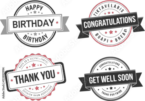 Happy birthday. congratulations, thank you, get well soon. vector illustration 