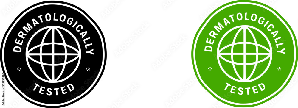 Dermatologically vector badge template. Suitable for product label.
