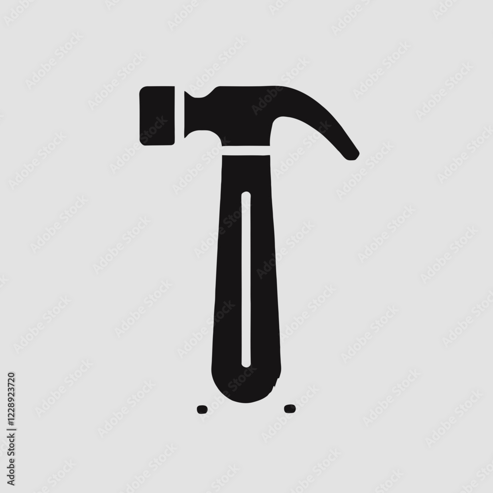 Hammer silhouette in black on a white background Hammer silhouette in black on a white background