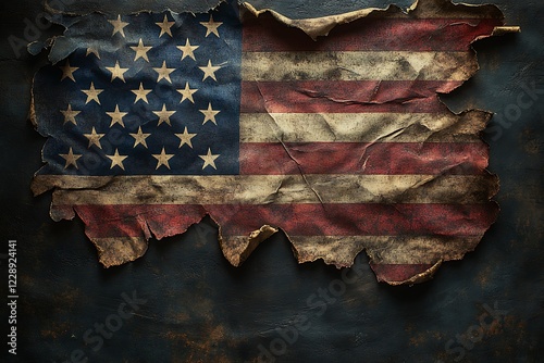 old worn and grunge American flag