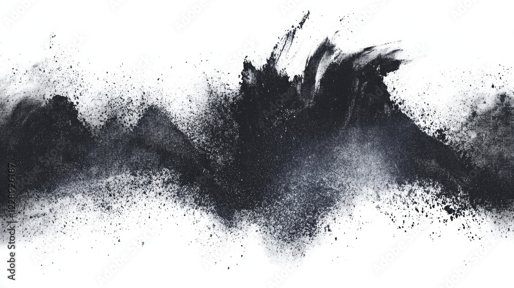 Fototapeta premium Grunge Brush Stroke: Grunge brush, rough ink black stroke.