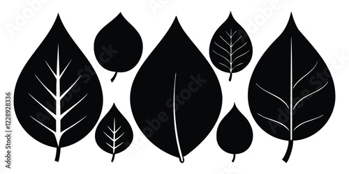 leaf silhouettes vector set with assorted botanical shapes
