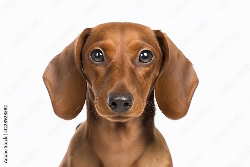 Portrait of brown Dachshund dog on white background. KI generiert, generiert, AI generated Portrait of brown Dachshund dog on white background. KI generiert, generiert, AI generated