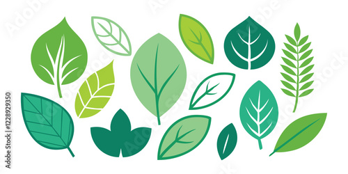 leaf silhouettes vector set with assorted botanical shapes