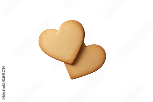 heart shaped cookie isolated on transparent background Generative Ai.