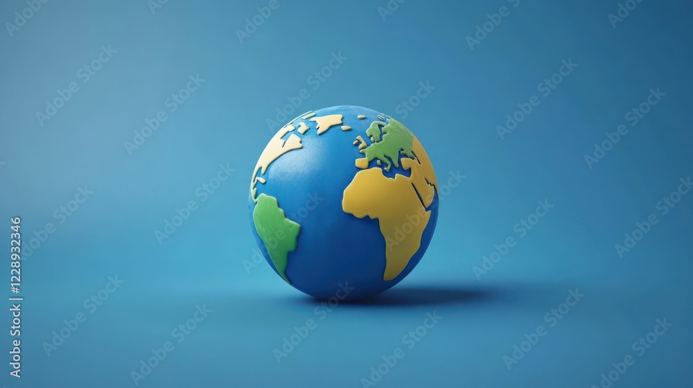 Fototapeta premium A creative 3D digital artwork of a globe floating among blue background