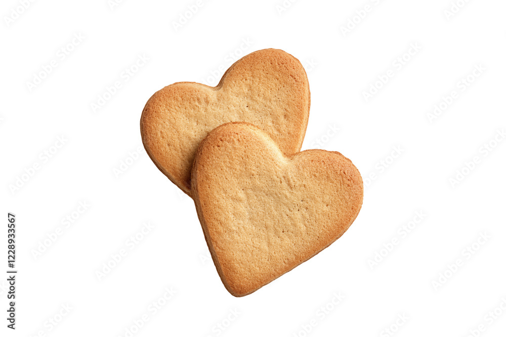 heart shaped cookie isolated on transparent background Generative Ai. heart shaped cookie isolated on transparent background Generative Ai.