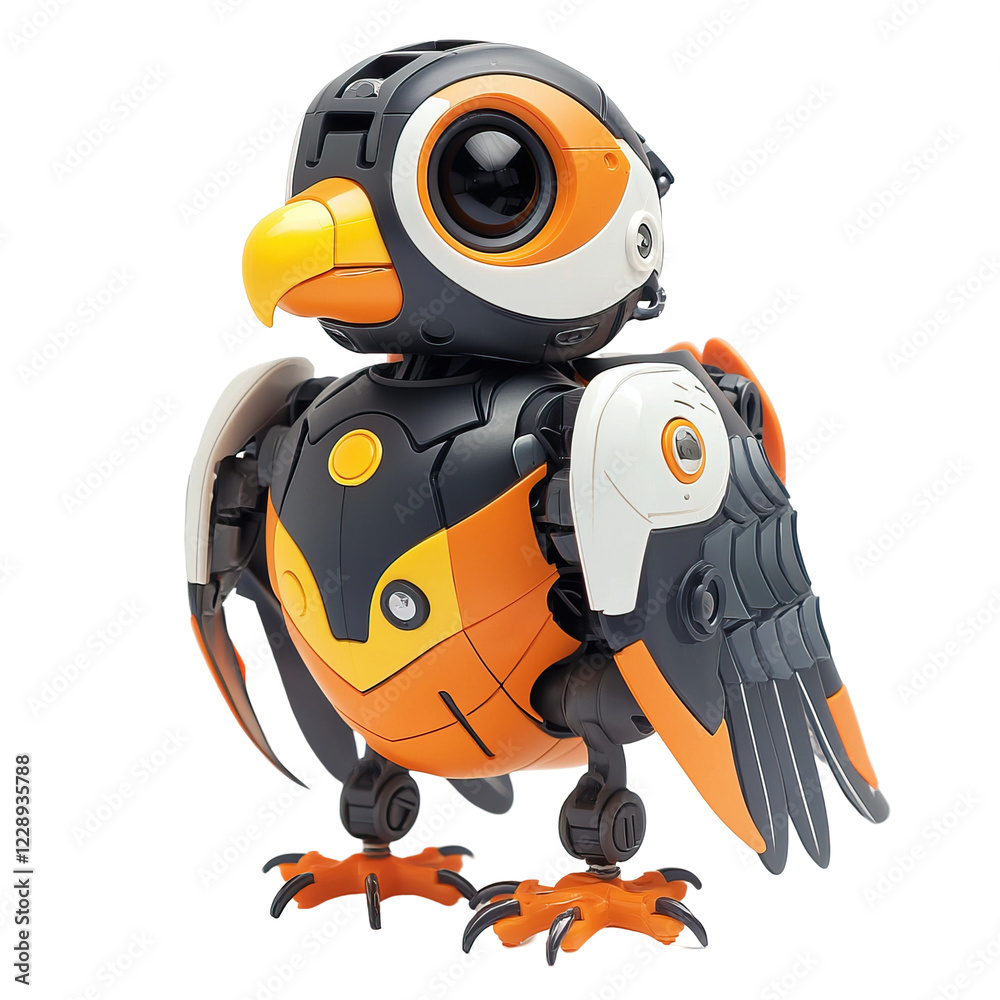 Playful Robotic Kestrel Toy with Cartoonish Design and Friendly Expressiveness for Kids and Collectors Playful Robotic Kestrel Toy with Cartoonish Design and Friendly Expressiveness for Kids and Collectors