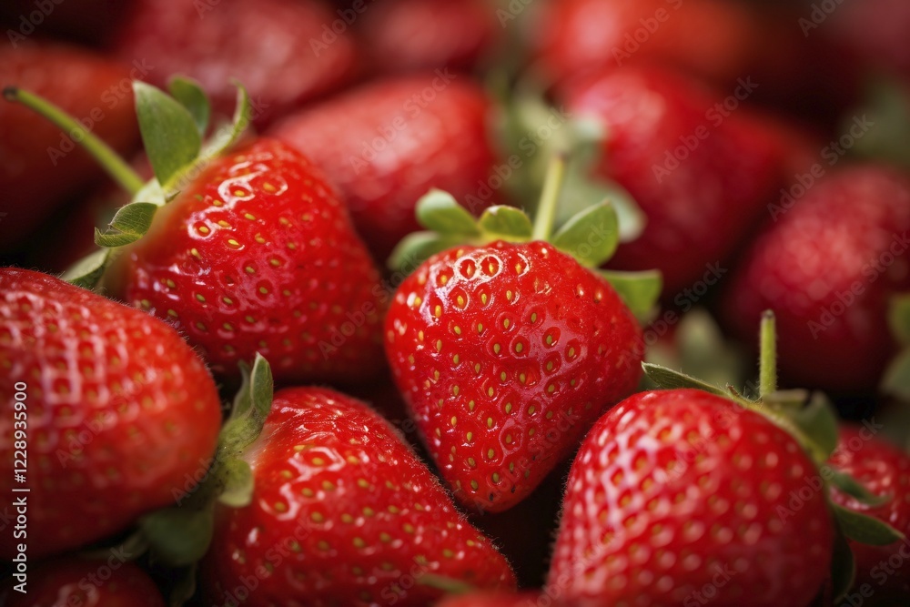 Close up of fresh strawberry fruits. KI generiert, generiert AI generated Close up of fresh strawberry fruits. KI generiert, generiert AI generated