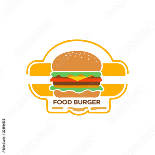 Burger house logo. Logotype for restaurant or cafe or fast food