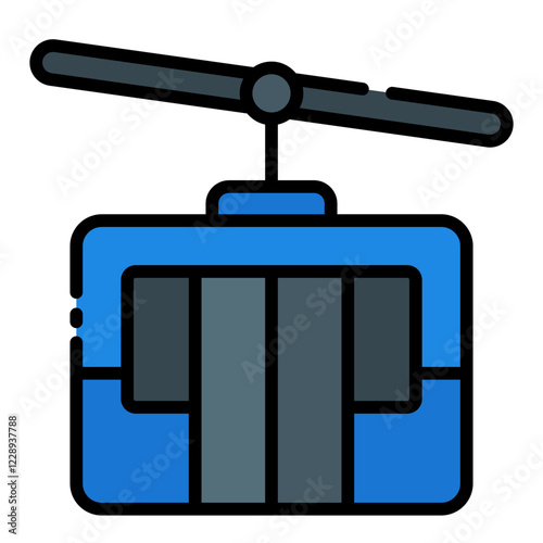 Car Cable filled line icon