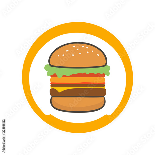 Burger house logo. Logotype for restaurant or cafe or fast food