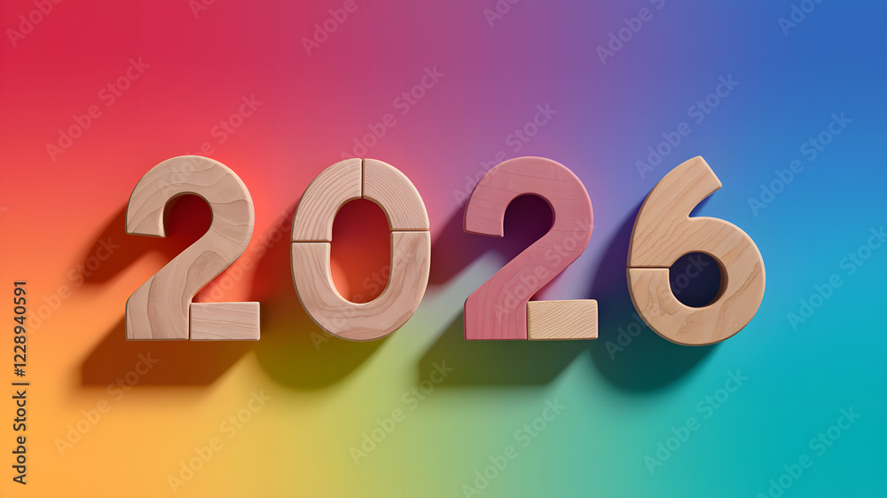2026 Year Number In Wood Blocks 2026 Year Number In Wood Blocks