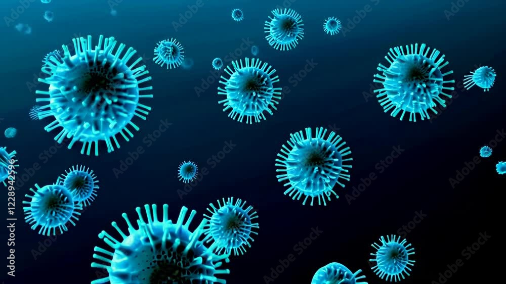 Microscopic Virus Animation 3D Render Loopable Microscopic Virus Animation 3D Render Loopable