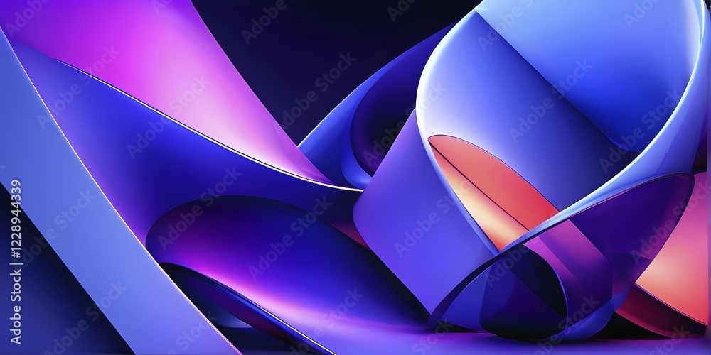 Obraz premium AI generated Illustration of conceptual art piece where geometric shapes and organic forms blend in a digital canvas