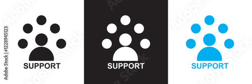 Support Service  icon . Containing helpline, service, technical support, help, call center, assistance and more. Editable stroke. isolated on white and black background. vector illustration. EPS 10