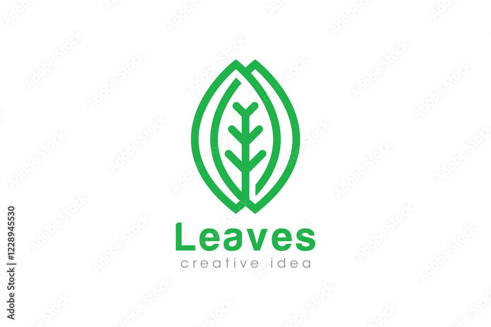 Fototapeta premium Creative Leaf Concept Logo Design Template