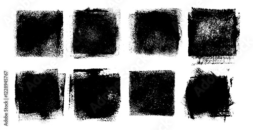 Square Sponge Brush Paint Grunge Background Vector Set