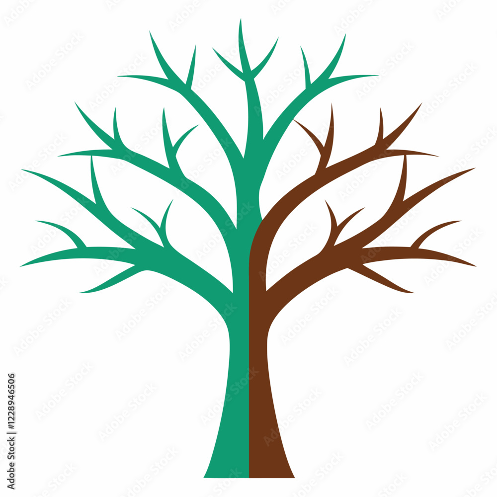 Obraz premium Leafless Tree Glyph vector icon on white background.