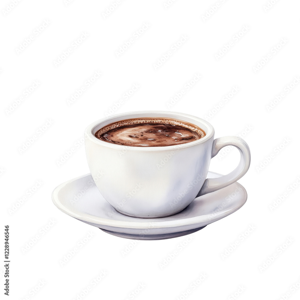 Coffee Cup Filled with Dark Brew on Saucer Coffee Cup Filled with Dark Brew on Saucer