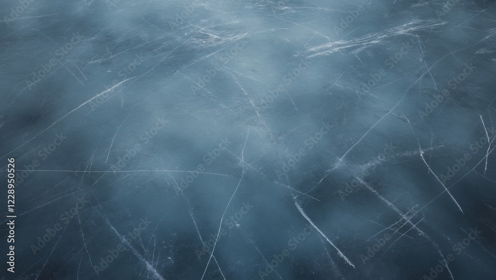 Blue textured background with marks from ice skating and hockey