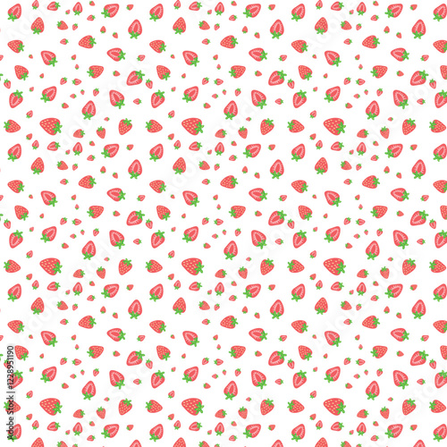 Wallpaper Mural Seamless pattern with strawberries on a white background. Vector illustration. Torontodigital.ca