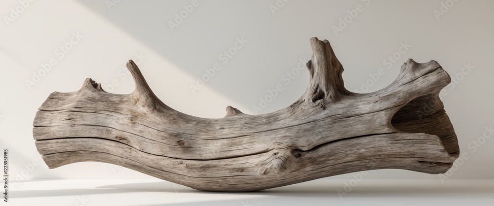 Fototapeta premium Decorative Driftwood Piece with Weathered Look.
