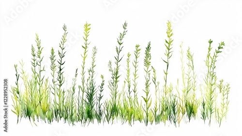 Detailed Watercolor Illustration of Equisetum Arvense