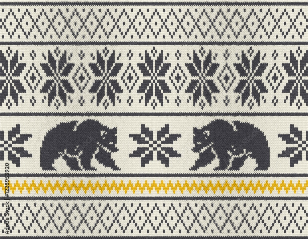 Christmas knit prints. Seamless pattern. Red knitted borders. Sweater winter textures. Fair isle traditional backgrounds. Holiday ornaments. Christmas knit prints. Seamless pattern. Red knitted borders. Sweater winter textures. Fair isle traditional backgrounds. Holiday ornaments.