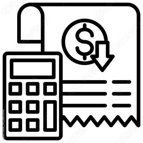 Cost Reduction Outline Icon