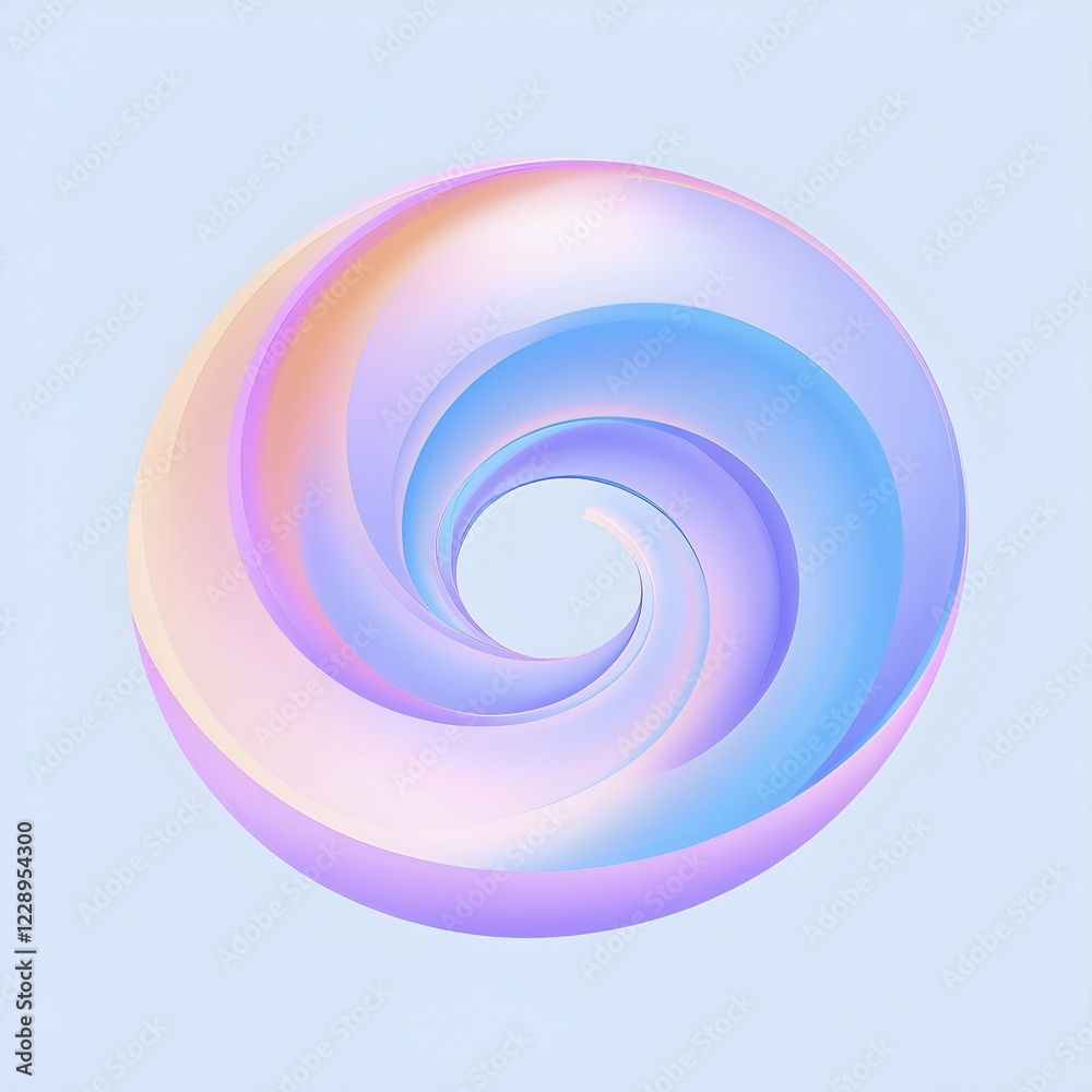 Spiral shape that slowly expands, rotates, and shifts colors in a soft gradient, invoking a tranquil, meditative focus, AI generated Spiral shape that slowly expands, rotates, and shifts colors in a soft gradient, invoking a tranquil, meditative focus, AI generated