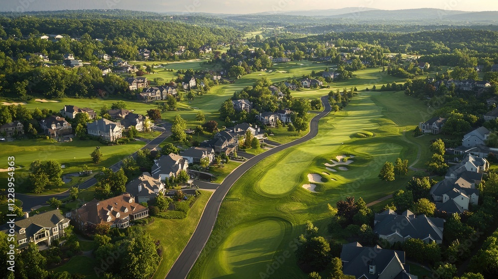 Fototapeta premium Luxury Golf Course Community Aerial View