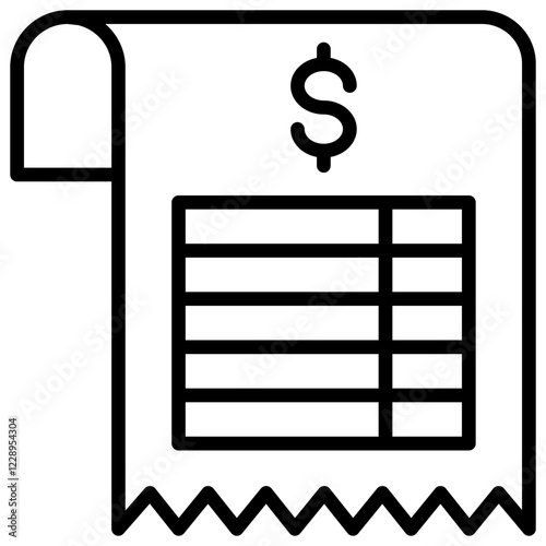 Expense Report Outline Icon