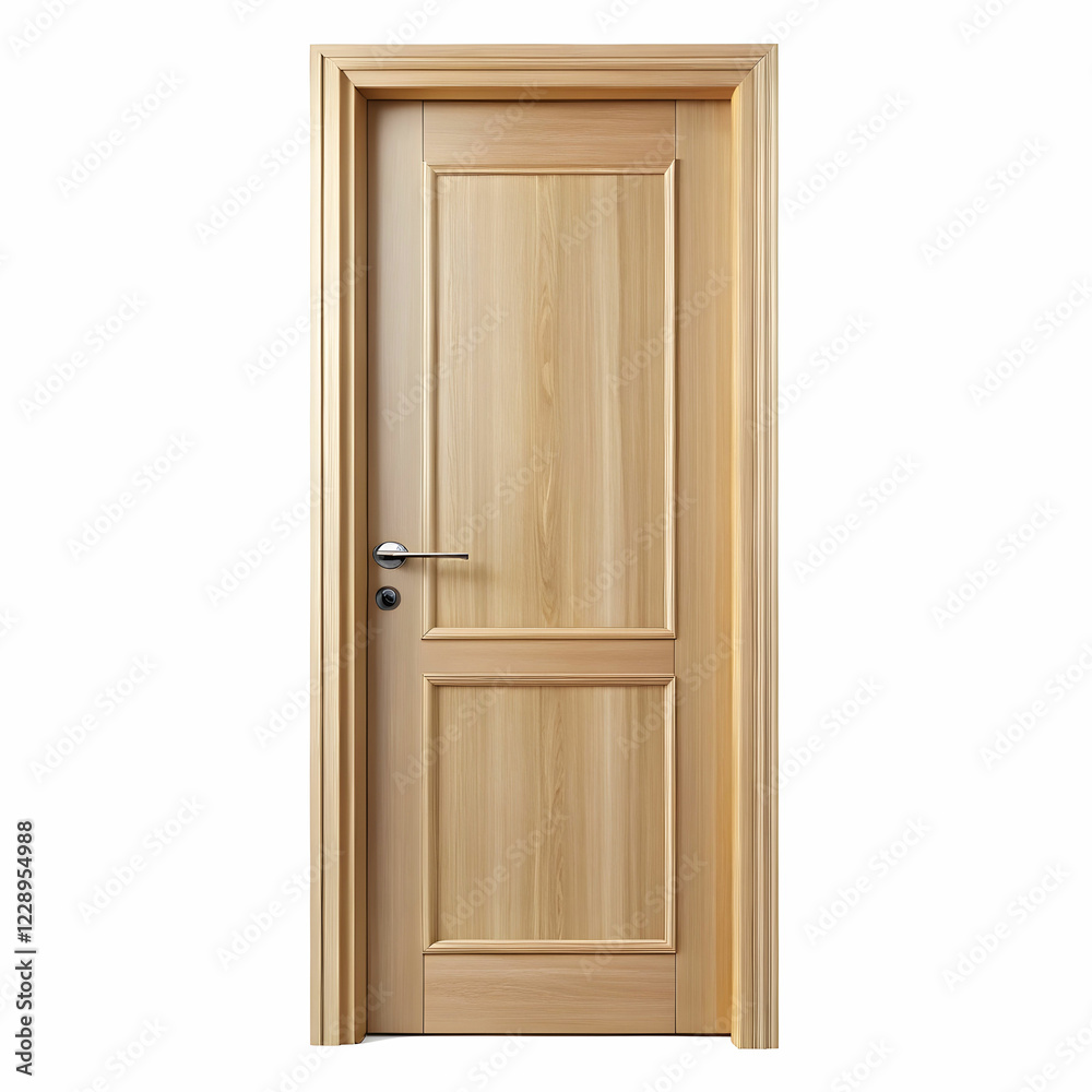Classic Design: Panel Door Isolated on a White Background Classic Design: Panel Door Isolated on a White Background