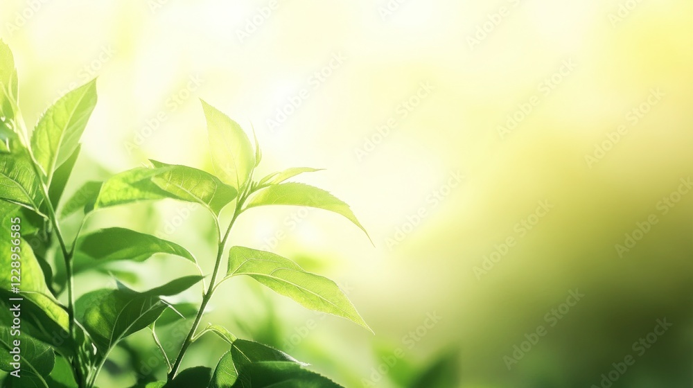 Sunlit green leaves, vibrant nature background. Sunlit green leaves, vibrant nature background.