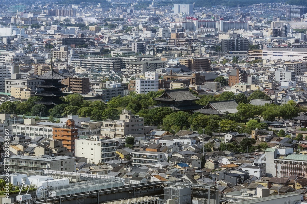 View from the Kyoto Tower, Honshu Province, Japan, Asia View from the Kyoto Tower, Honshu Province, Japan, Asia