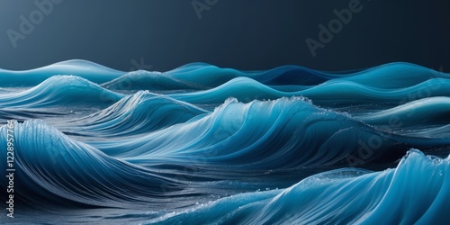 Mesmerizing Waves of Blue Hues in the Darkness. photo