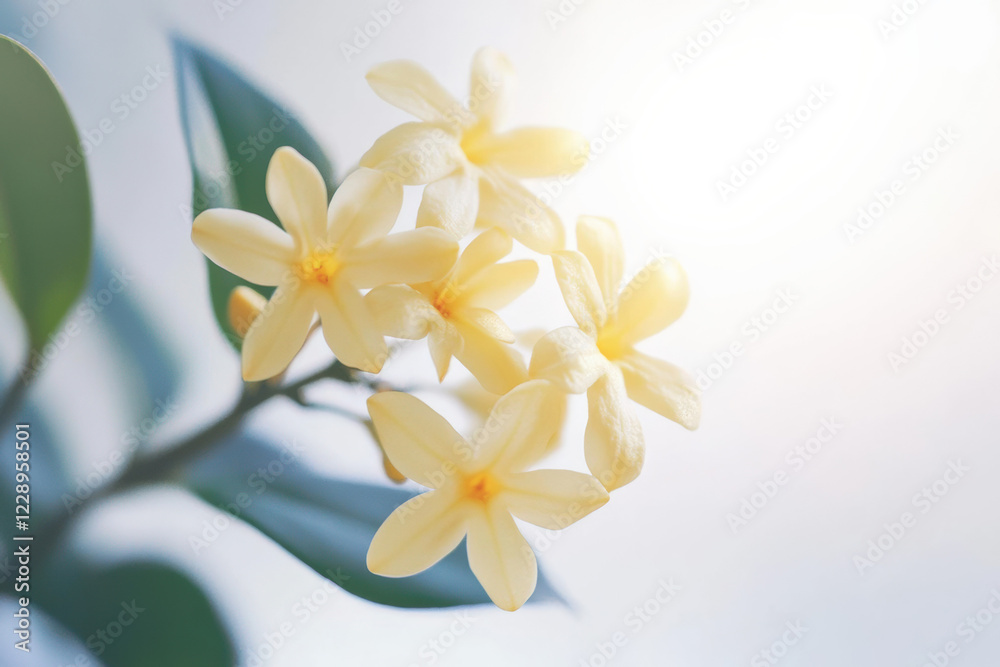 Four-petal yellow osmanthus fragrans, light white background,sunshine, photography, real Four-petal yellow osmanthus fragrans, light white background,sunshine, photography, real