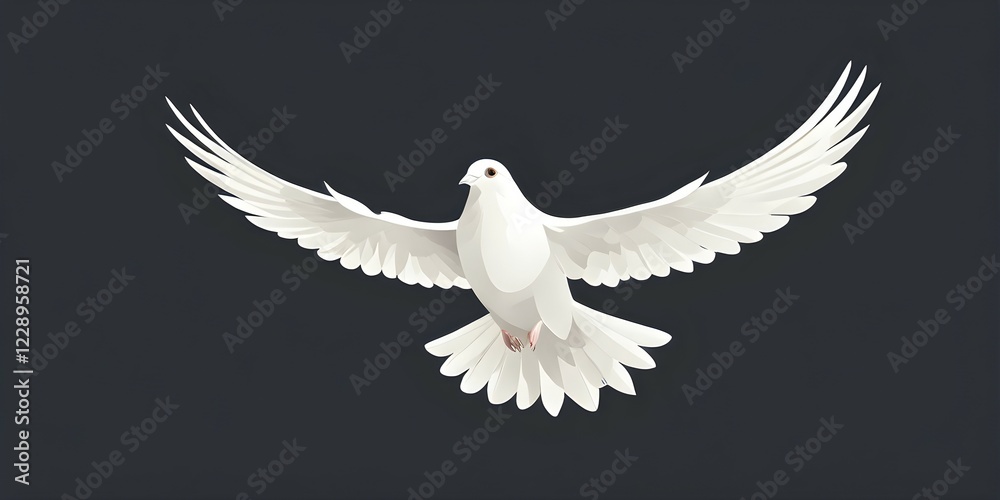 Fototapeta premium Abstract minimalist illustration of a flying bird embodying the concept of freedom, AI generated