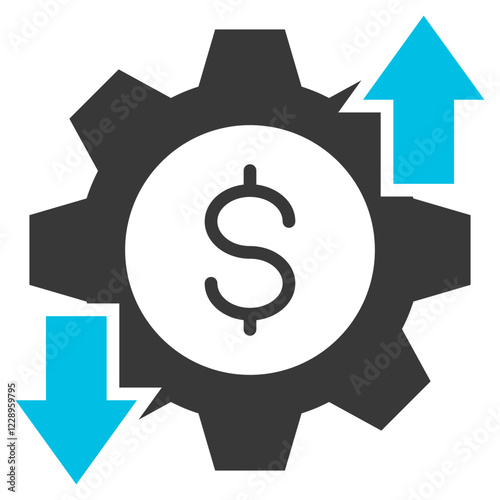 Variable Cost Glyph Blue Grey Icon