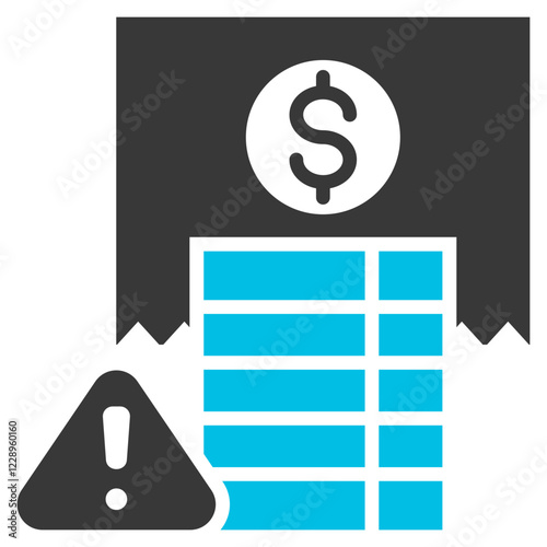Cost Overrun Glyph Blue Grey Icon