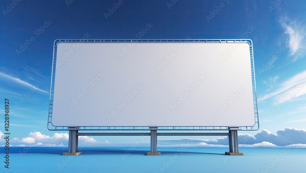 Obraz premium Mockup blank billboard white space on bluesky background