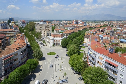 Fototapeta Naklejka Na Ścianę i Meble -  View from Red Tower, city center, Korca, Albania, Europe