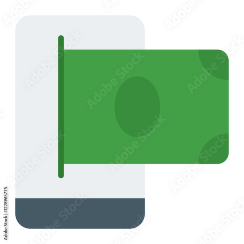 Mobile Deposit flat icon photo