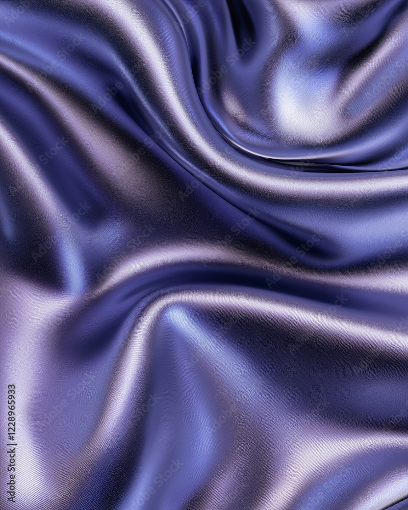 Obraz premium Exquisite satin blue material with smooth wavy texture 