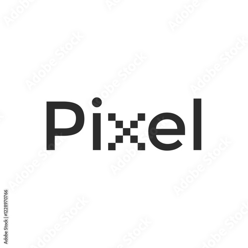 Pixel text vector logo design