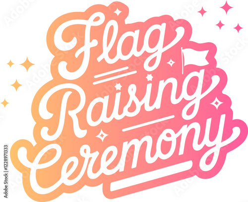 Flag Raising Ceremony Sticker.