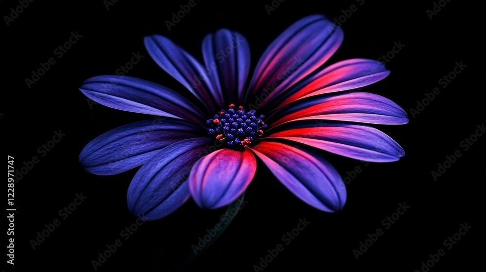 Obraz premium Vibrant Purple Flower with Stunning Color Contrast on Dark Background