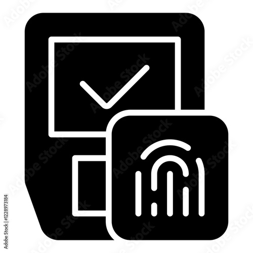 Fingerprint Identification glyph icon
