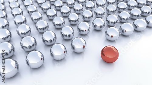 Obraz na płótnie Spheres, row, concept, 3D illustration